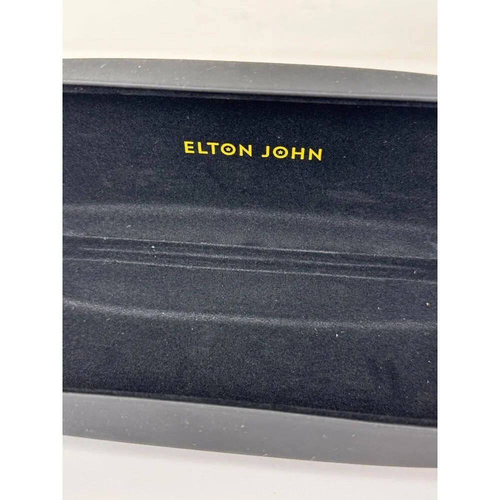 Elton John Hard Shell Eye Glasses or Sunglasses Case Black Flip Top Clam Shell